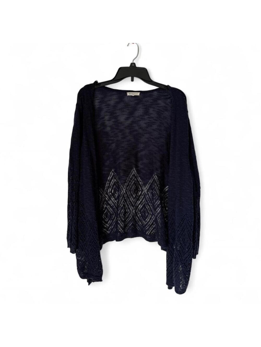 Women's Navy Blue knit BOHO Cardigan 2XL margeaux Ellie